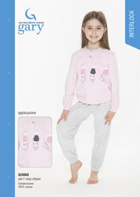 PIGIAMA BAMBINA M/L Q20009 Tellini S.r.l. Ingrosso Abbigliamento